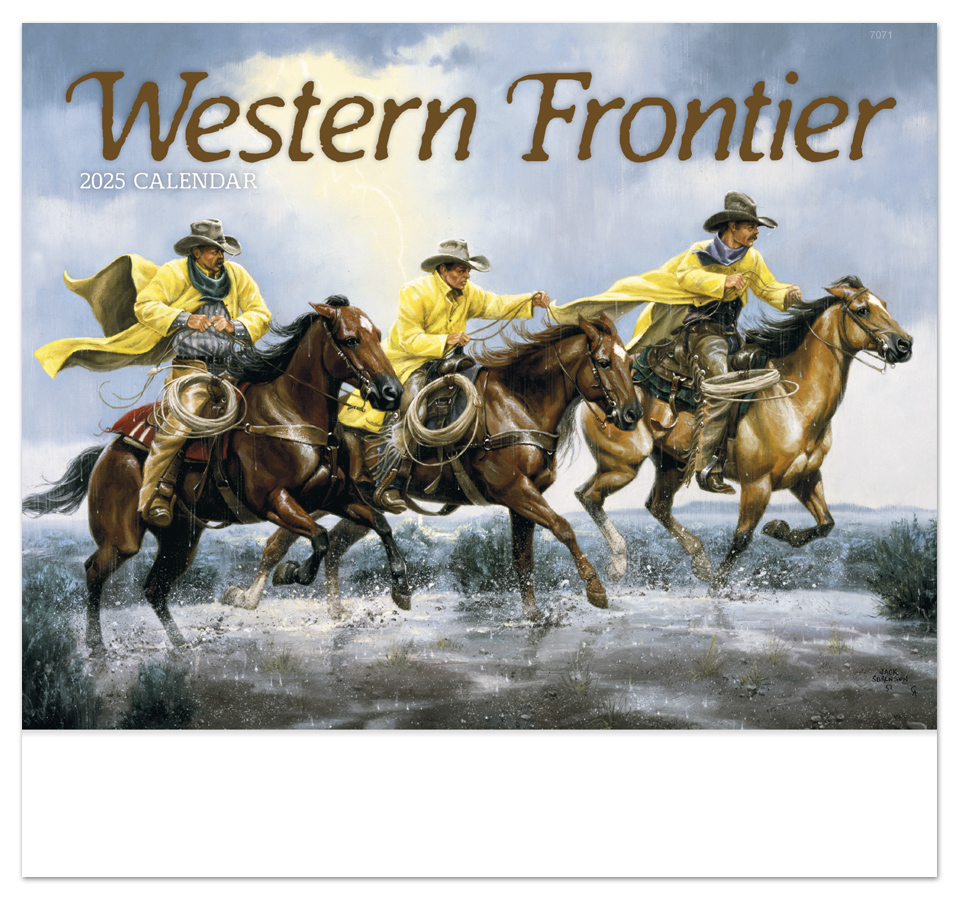 2025 Western Frontier Calendar  11 X 19 Imprinted Staple Bound; Drop Ad  Imprint Calendars
