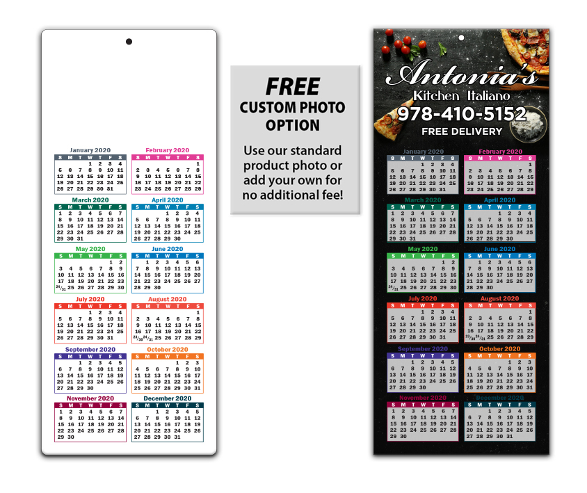 Laminated Card Calendar, 3.5 x 8.5 (Colors)