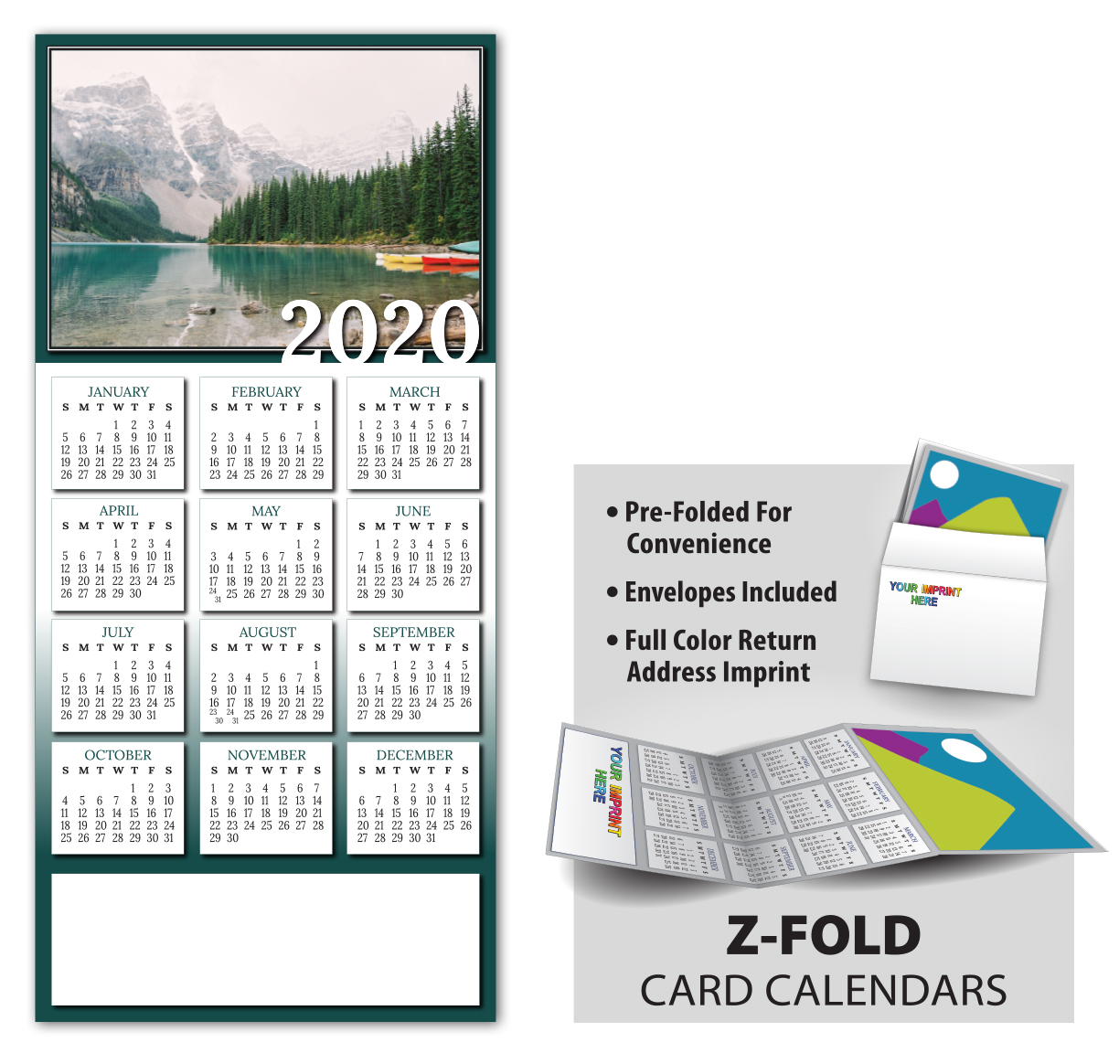Mountain View ZFold Greeting Card Calendar
