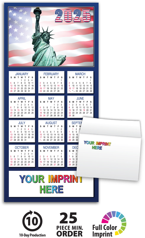 Liberty Z-Fold Greeting Card Calendar | ValueCalendars.com