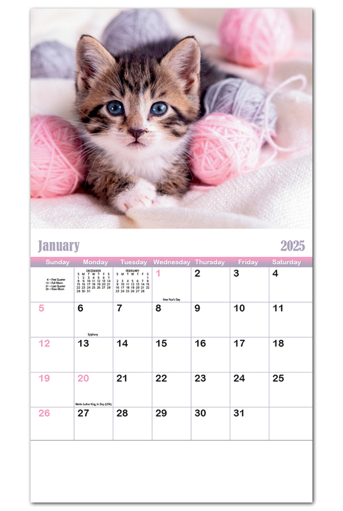 2024 Puppies & Kittens II Calendar | 10-1/2" x 18-1/4" Customized