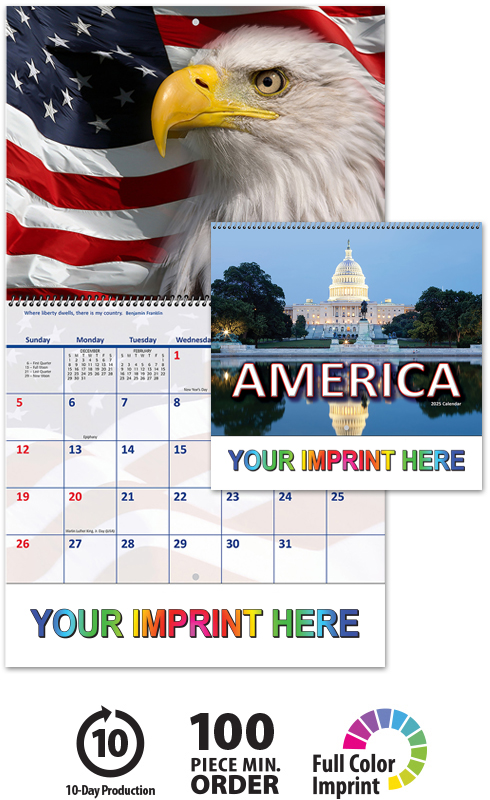 2025 America! (Spiral) Calendar | 10-1/2