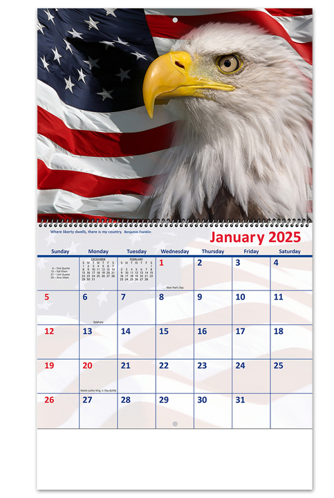 2025 America! (Spiral) Calendar | 10-1/2