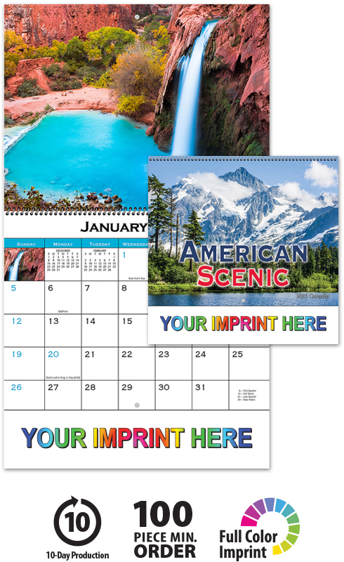 2025 American Scenic (Spiral) Calendar | 10-1/2