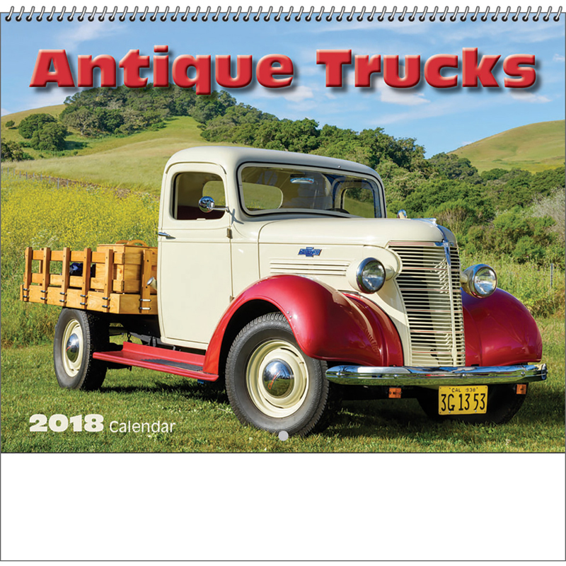 2018 Antique Truck Spiral Calendar 101/2" x 181/4" Personalized Old