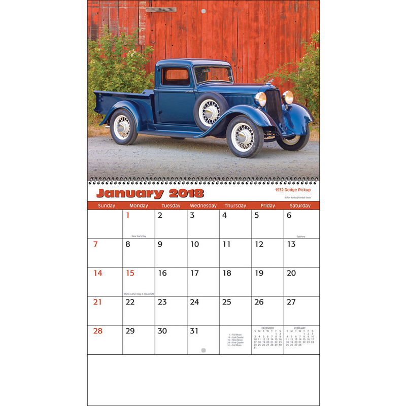 2018 Antique Truck Spiral Calendar | 10-1/2