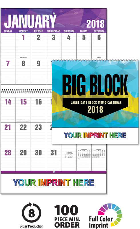 Big Block Calendar Printable