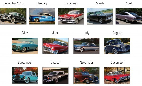 2017 Cruisin' Cars Press-n-Stick Calendar | Approx. 3