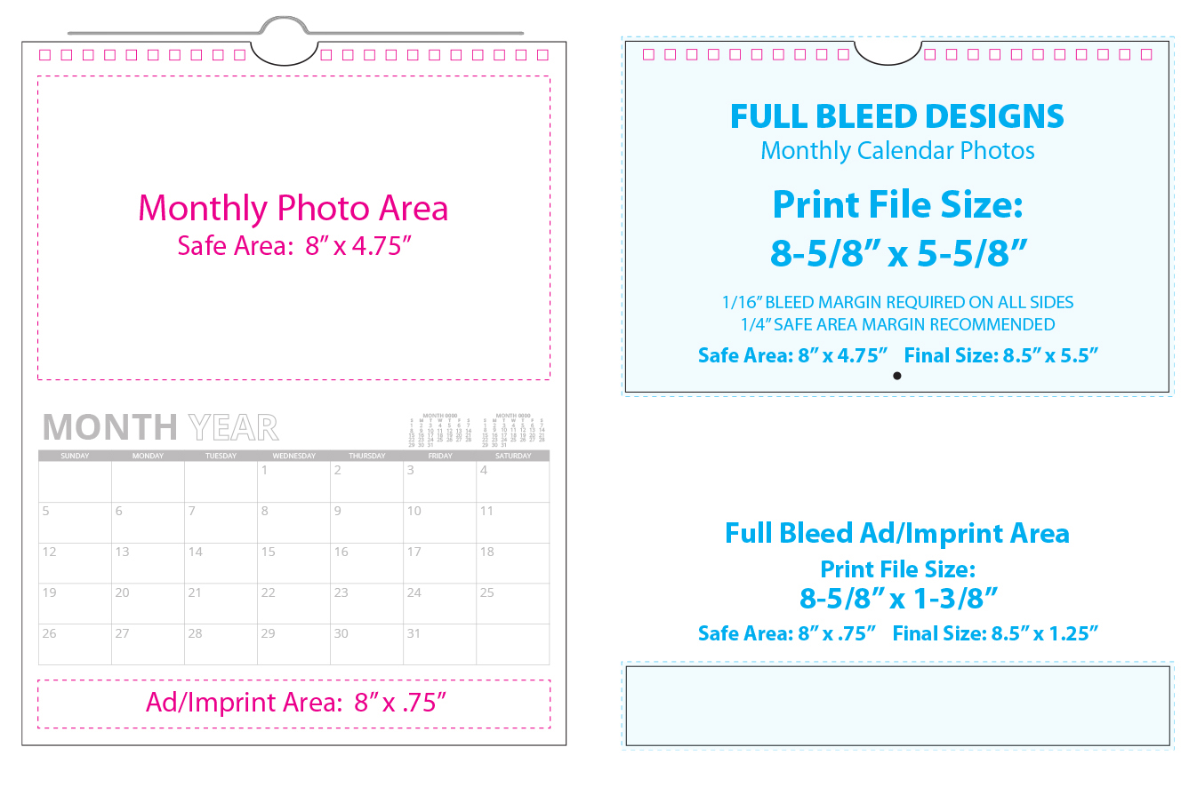 Custom TOP TwinLoop Wall Calendar (8.5x11, 12Month)