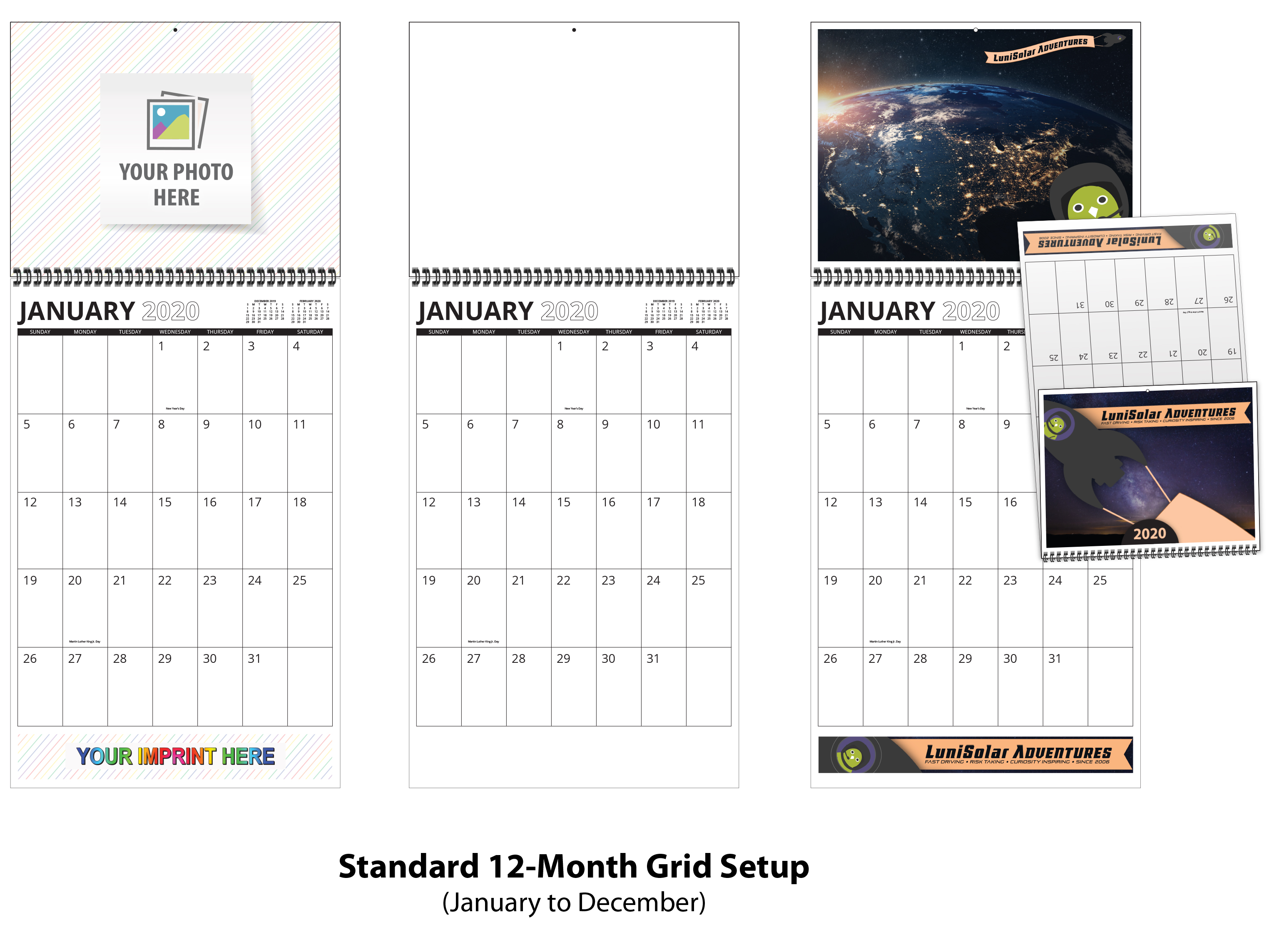 Custom Tear Sheet Single Photo Calendar (11x25.5, 12Month