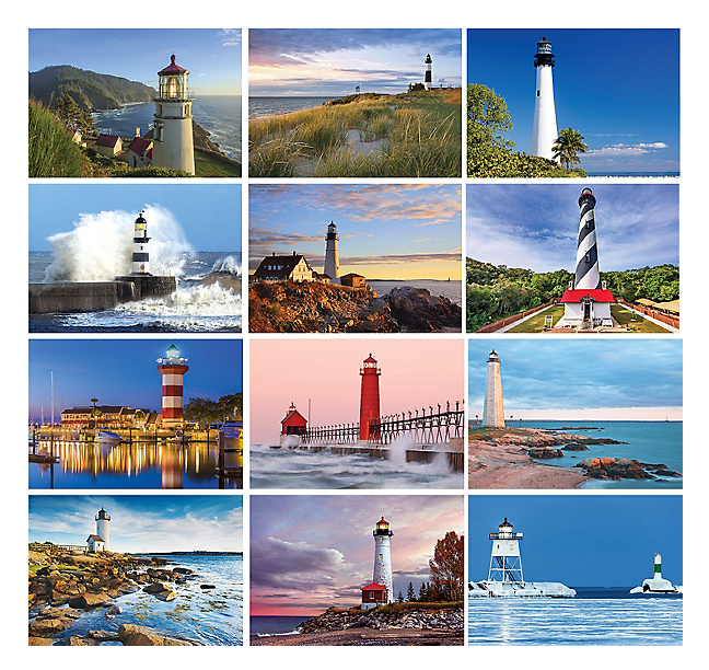 Lighthouses Calendar, Stapled