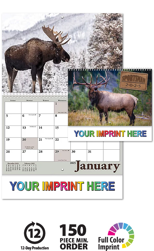 Sportsman Spiral Wall Calendar | ValueCalendars.com