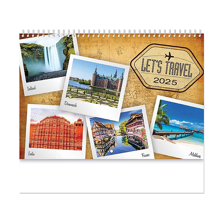 2021 Let's Travel Calendar 103/8" x 177/8" Personalised Spiral