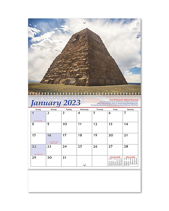 2021 American Landmarks Calendar 103/8" x 177/8" Personalised