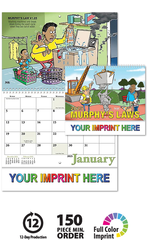 Murphy #39 s Law Spiral Wall Calendar ValueCalendars com