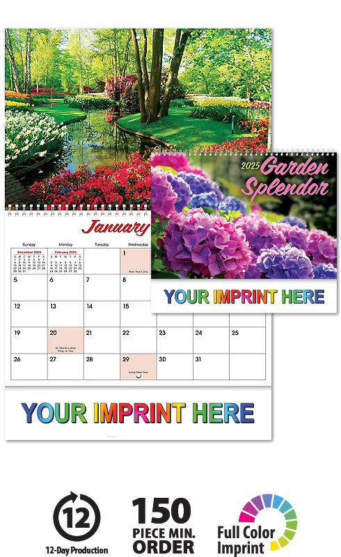 Garden Splendor Spiral Wall Calendar | ValueCalendars.com