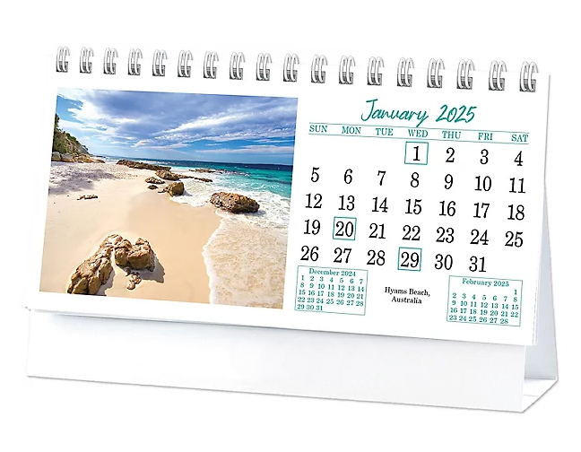 2025 Beaches 6Sheet Desk Calendar 61/4" x 4" Custom Printed Tent