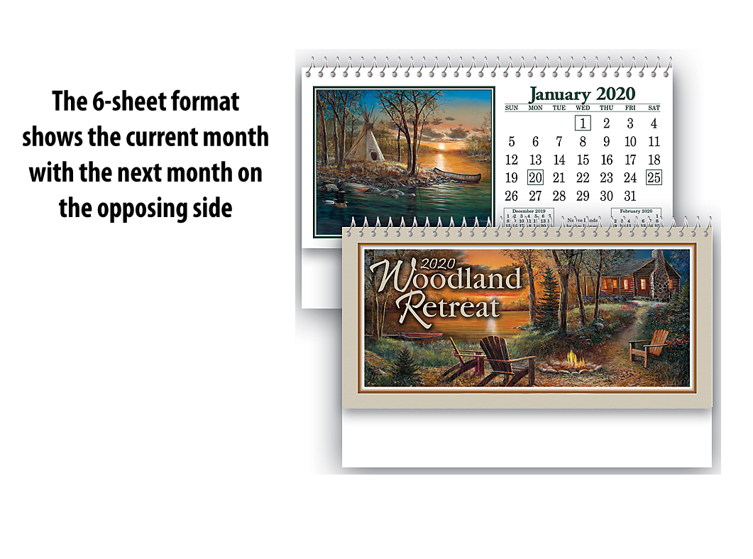 2021 Woodland Retreat (Desk) Calendar 61/4" x 4" Custom Tent Style