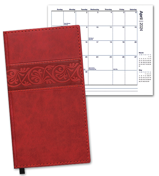 2024 Nouveau Monthly Pocket Planner Duo Essence Promotional Imprinted Monthly Pocket Planners