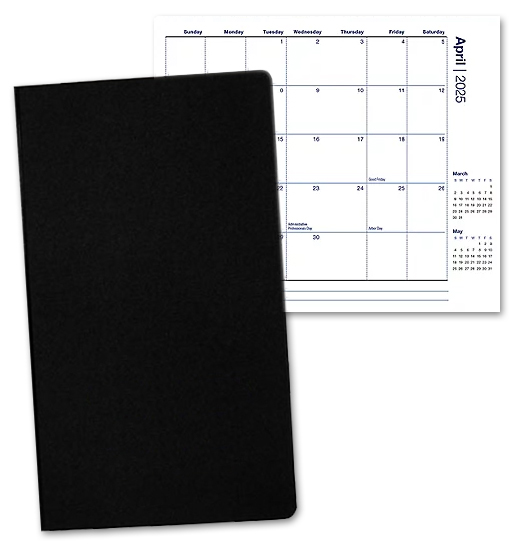 2025 Lexington Monthly Pocket Calendar Custom Imprinted Flex Colors