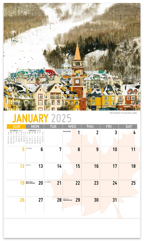 Scenes of Canada Calendar | ValueCalendars.com