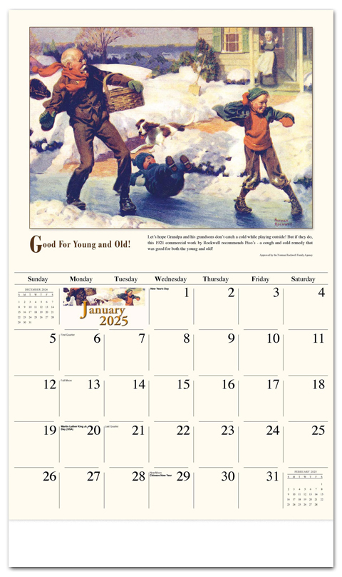 2025 Galleria Collection Norman Rockwell Memorable Images Calendar 10