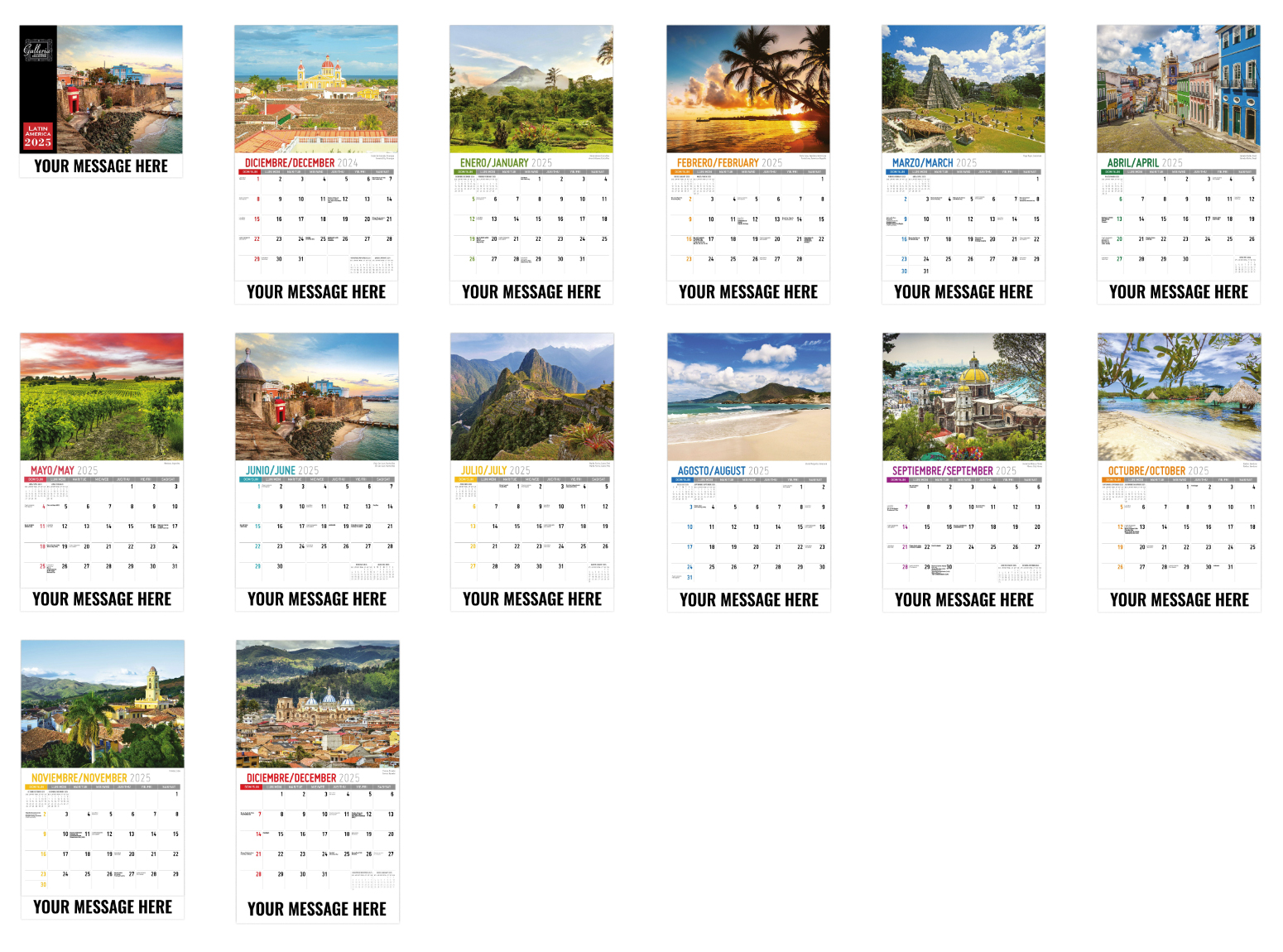 Beauty of Latin America Calendar | ValueCalendars.com