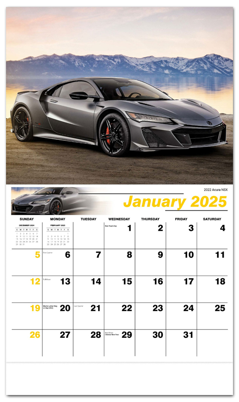 Exotic Cars Calendar II | ValueCalendars.com