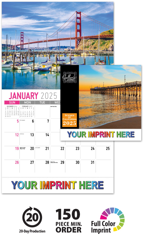 Scenes of California State Calendar | ValueCalendars.com