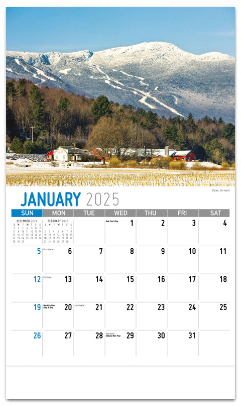 Scenes of New England Calendar ValueCalendars com