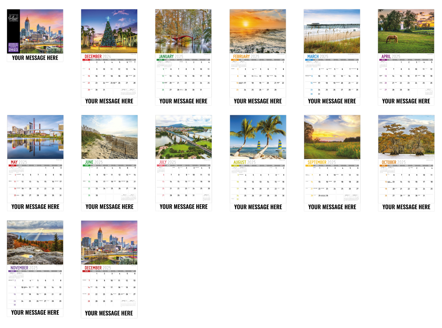 Scenes of South East USA Calendar | ValueCalendars.com