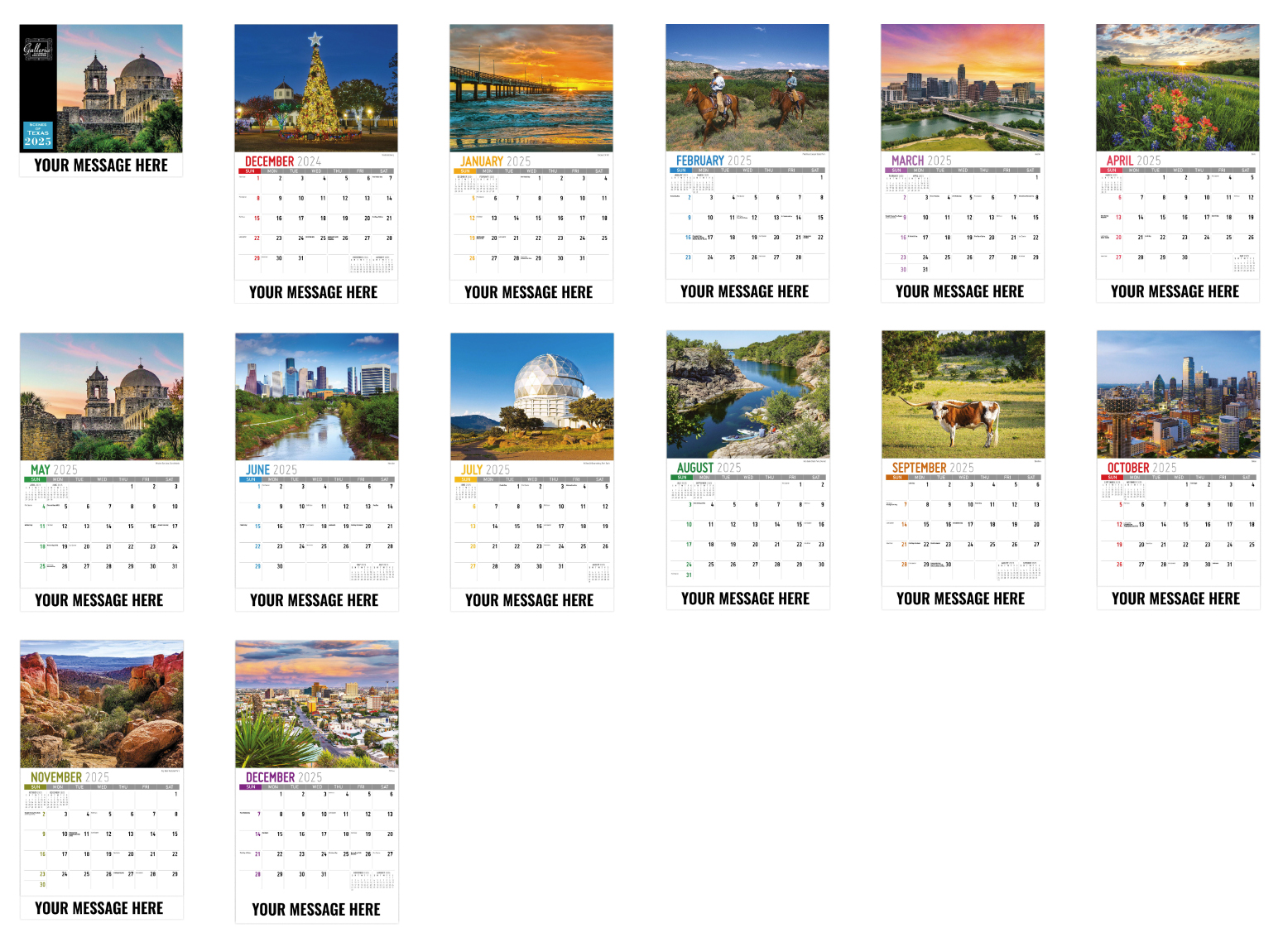 Scenes of Texas State Calendar