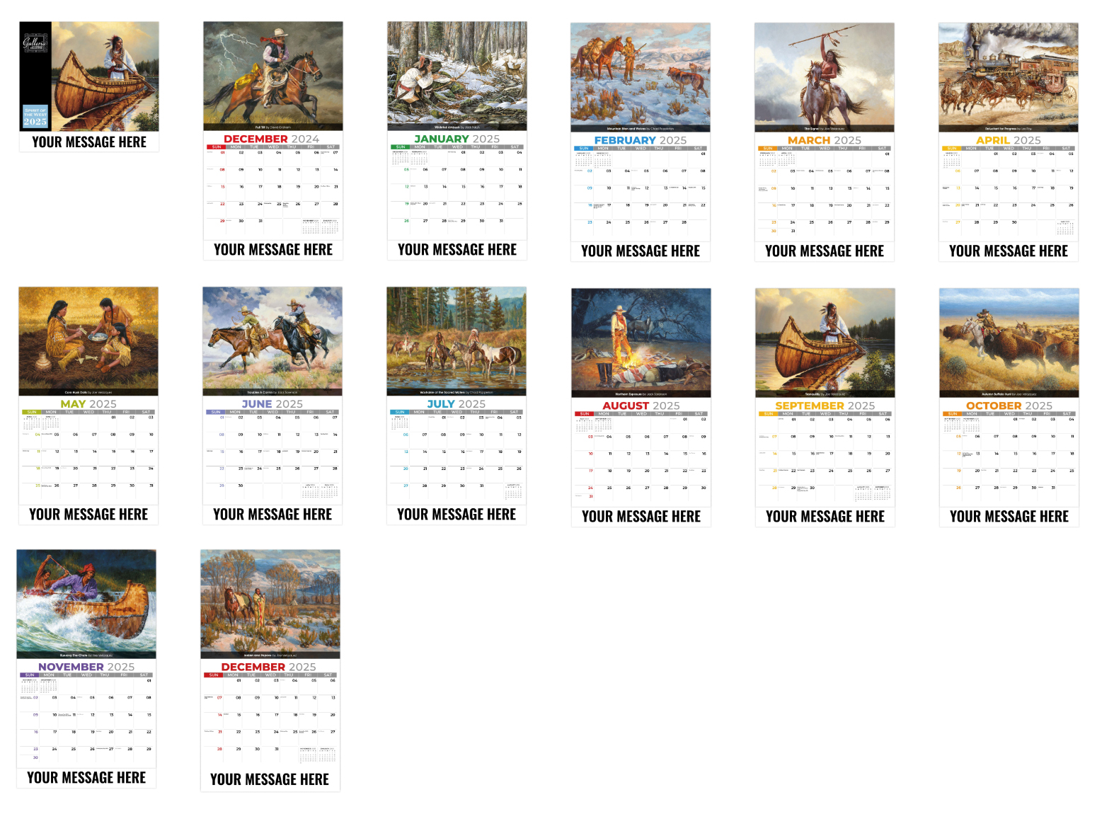 2024 Galleria Collection Spirit of the West Calendar 105/8" x 181/2