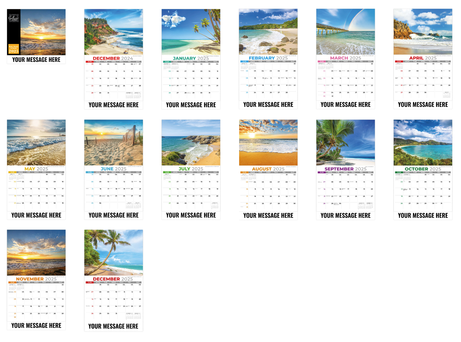 Sun, Sand and Surf Calendar | ValueCalendars.com