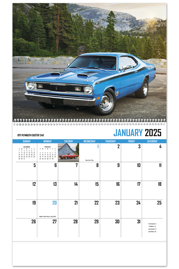 2025 Street Thunder (Spiral) Wall Calendar 107/8" x 18" Printed