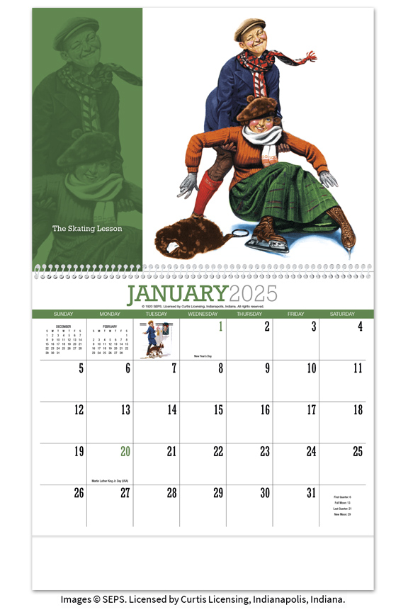 Norman Rockwell Wonderful World Spiral Calendar | ValueCalendars.com