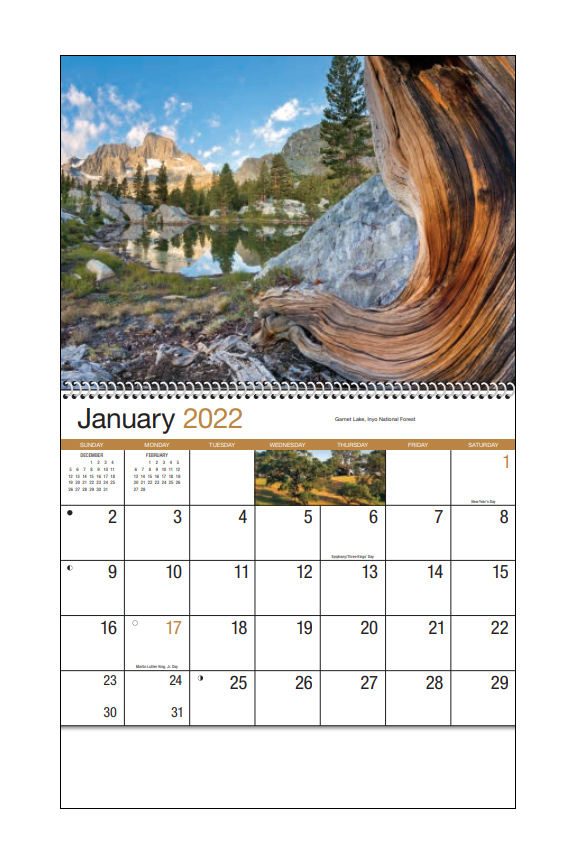 2022 California (Spiral) Wall Calendar 107/8" x 18" Promotional