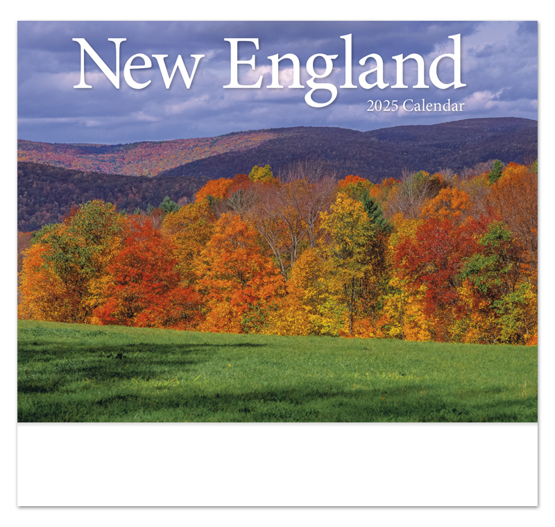 2025 New England Promotional Wall Calendar 10 7/8 x 18 Staple Bound
