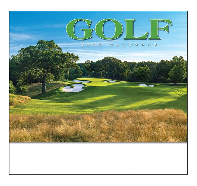 2021 Golf Calendar 107/8" x 18" Staple Bound; Drop Ad Imprint
