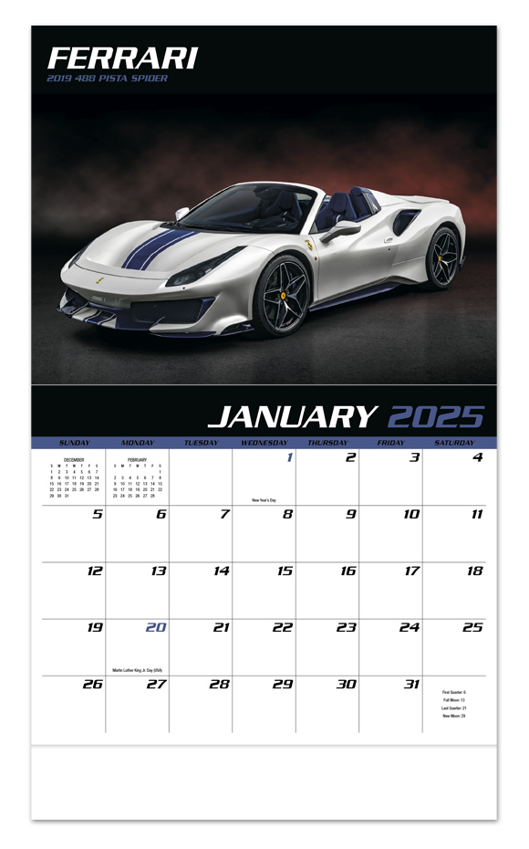 2025 Fast Trax Promotional Wall Calendar | 10-7/8