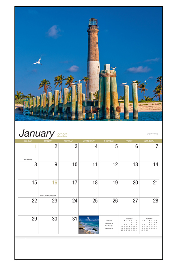 2023 Florida Promotional Wall Calendar 107/8" x 18" Custom Imprinted