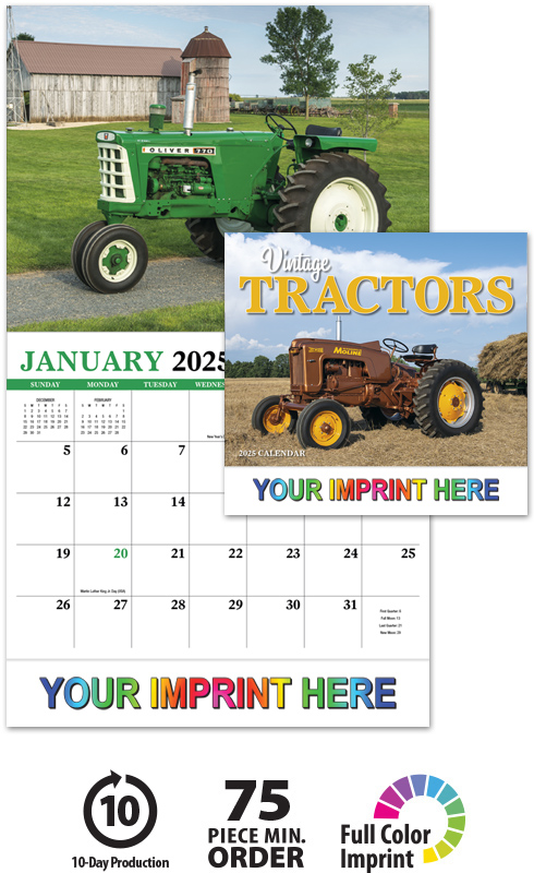 2024 Legendary Tractors Promotional Wall Calendar | 10-7/8" x 18