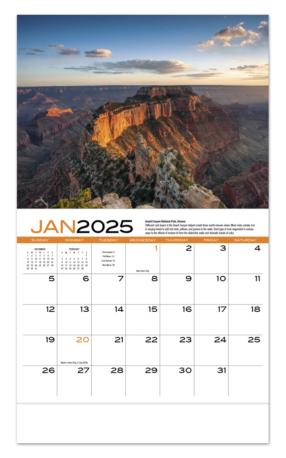 2025 Earth Promotional Wall Calendar 107/8" x 18" Custom