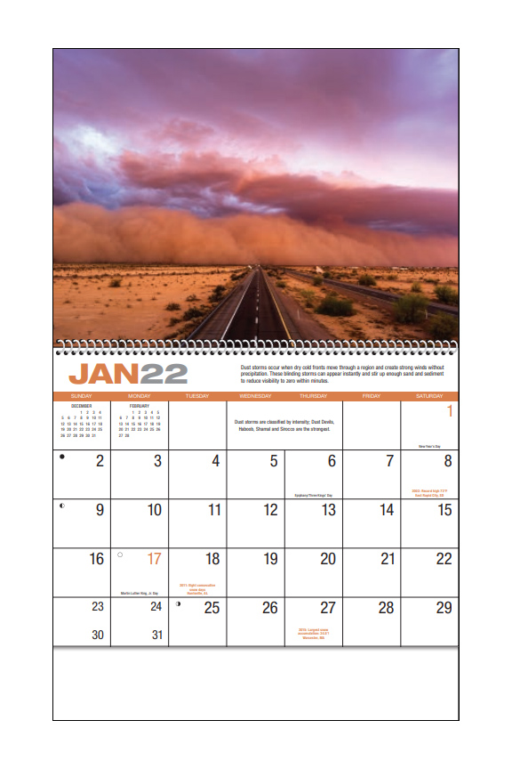 2022 Weather Almanac (Spiral) Wall Calendar | 10-7/8