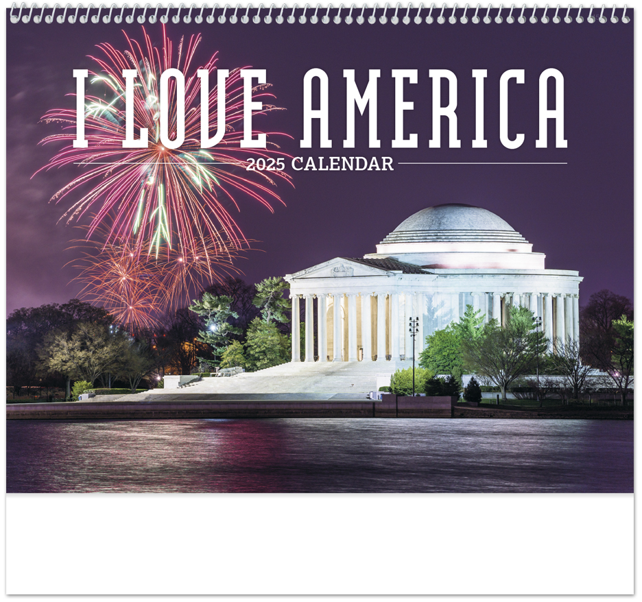 2024 I Love America Calendar | 11" X 19" Imprinted Spiral Bound; Drop