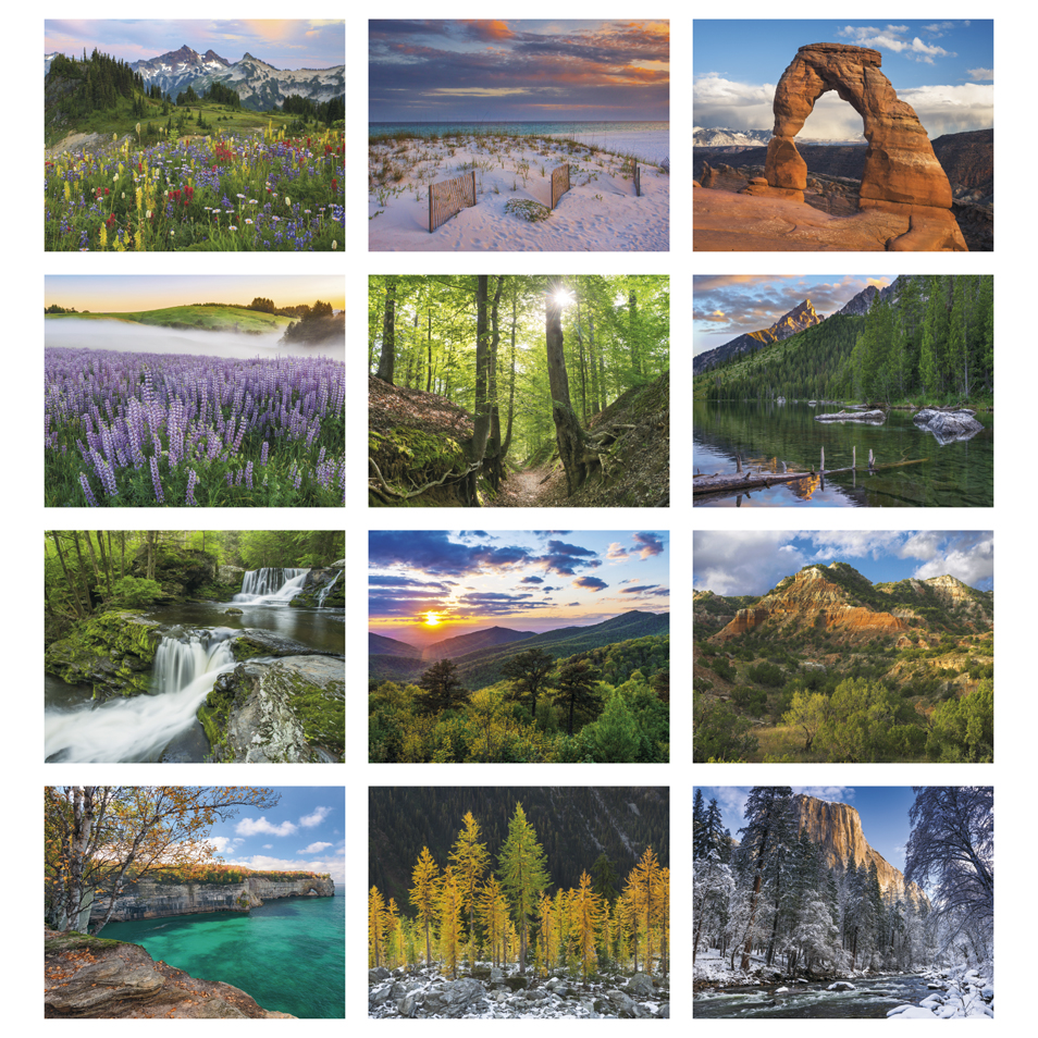 2025 Scenic Inspirations Calendar 11" X 19" Imprinted Spiral Bound