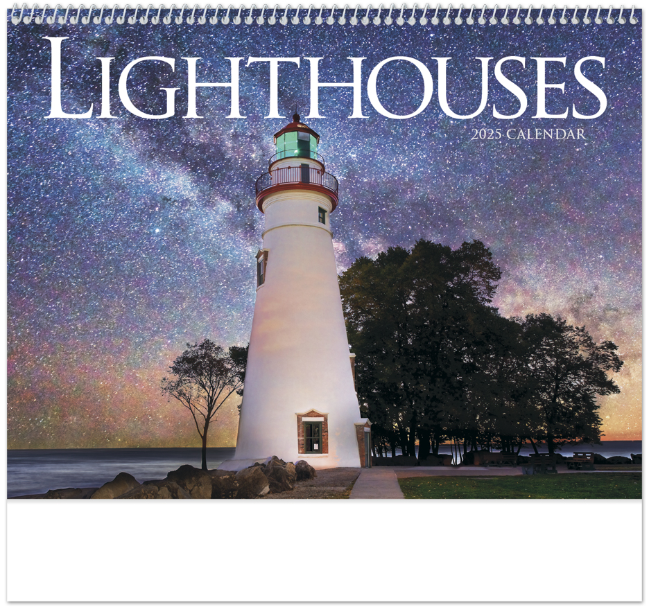 2024 Lighthouses Spiral Calendar 11" X 19" Imprinted Spiral Bound