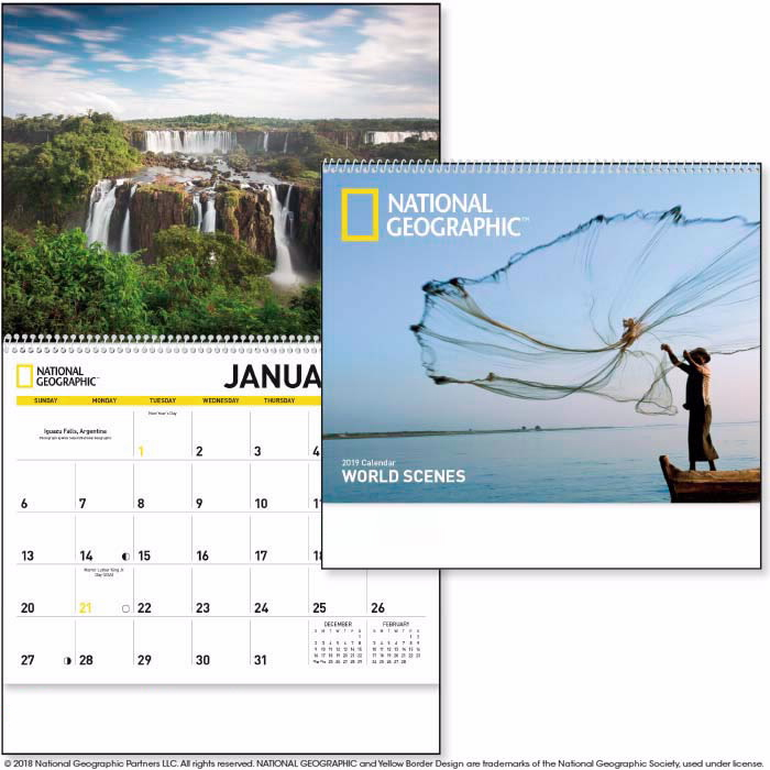 National Geographic World Scenes Calendar