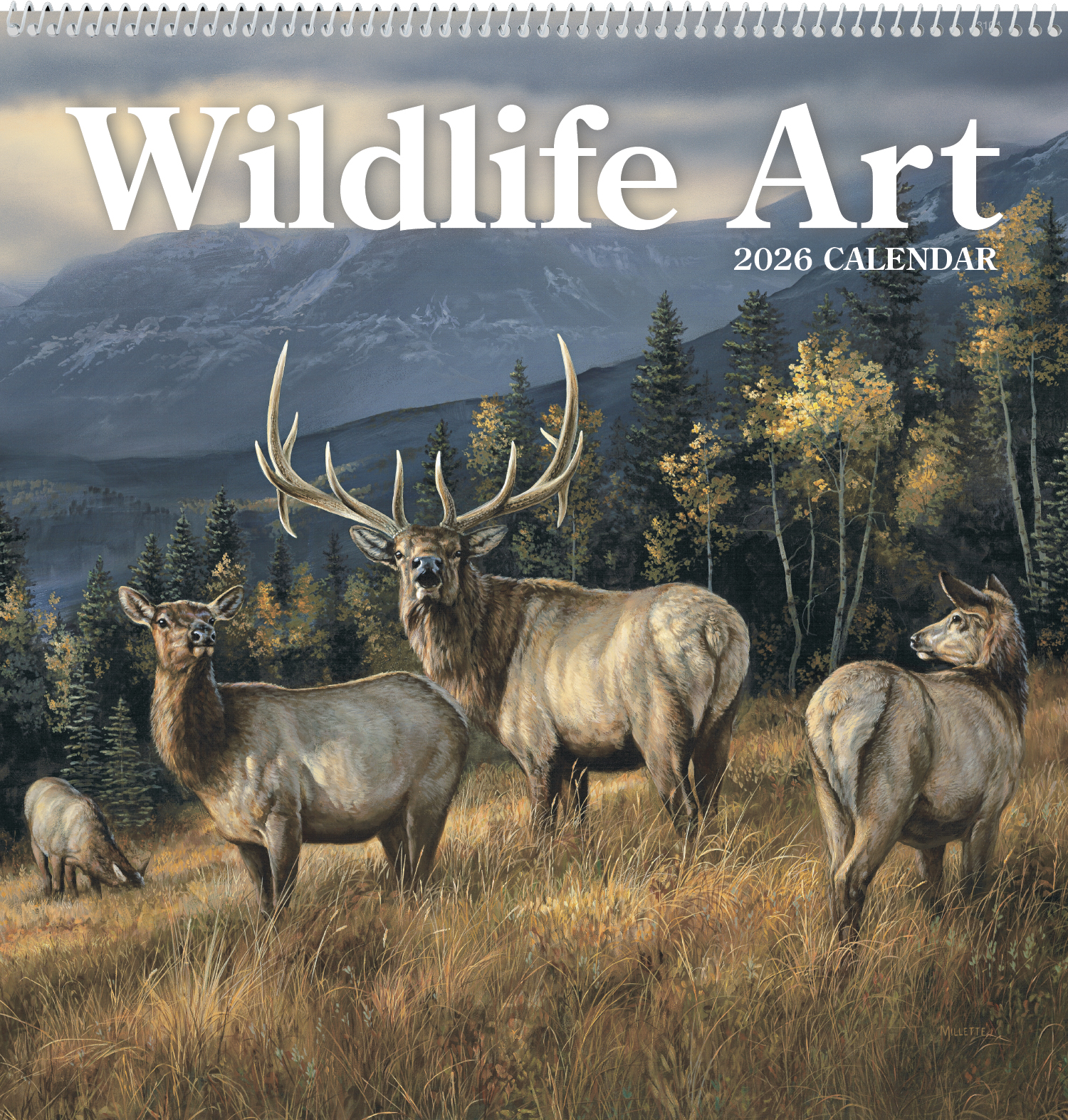 2025 Wildlife Art II Calendar 12" x 25" Imprinted Spiral Bound; Every