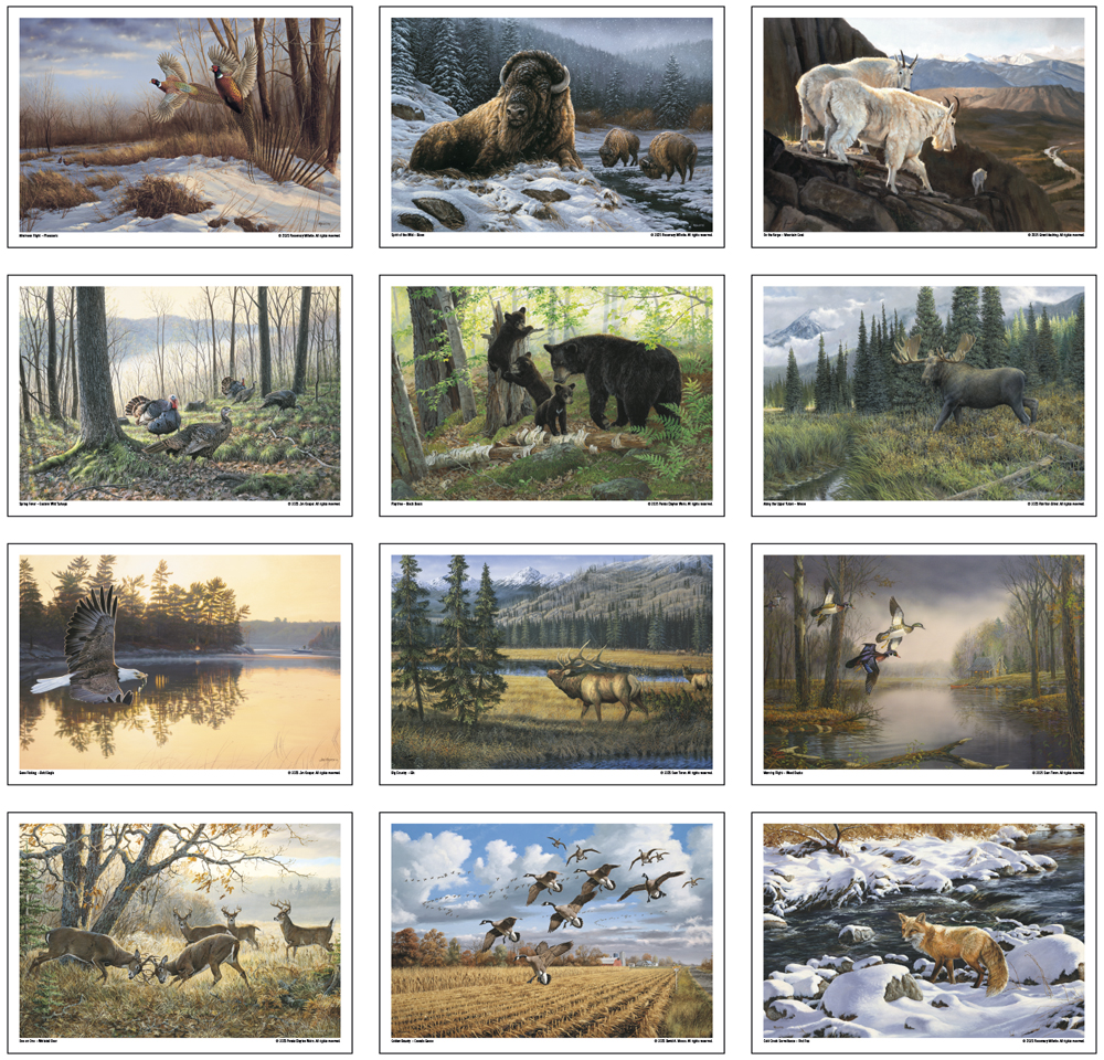 2024 Wildlife Art III Calendar | 14" x 23" ; 14" x 12" (Closed